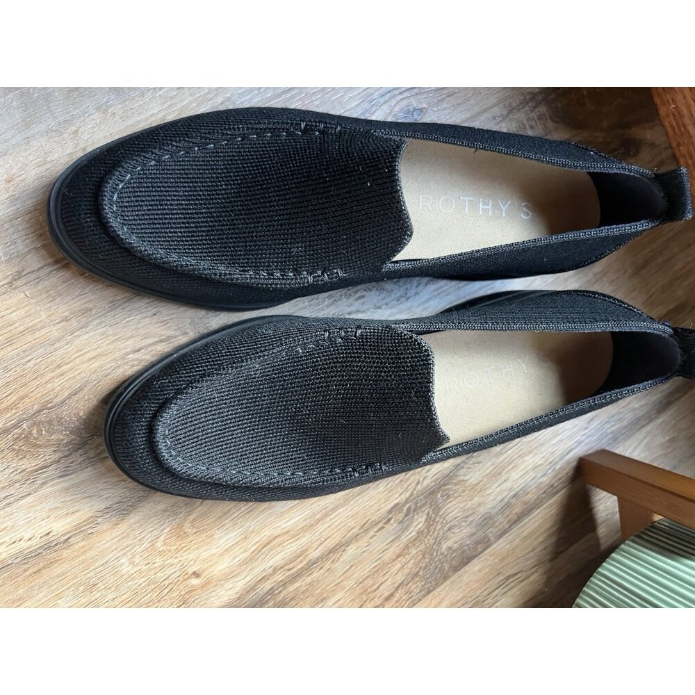 Rothy’s Lug Loafer Onyx Black Merino Wool Slip-ons Sz 6.5 - Picture 11 of 11